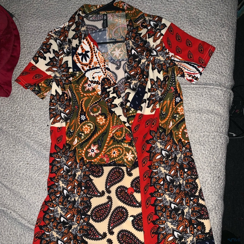 Zara Patterned Blazer Dress sz M